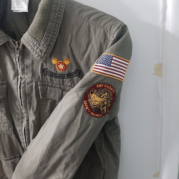 Disneyland Resort Kids Pilot Bomber Jacket with Patches Size - Youth Large - Picture 5 of 9